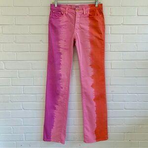 RARE! Authentic 90’s Versace Jeans Couture Pink & Orange Split Dye Pants, SZ 30
